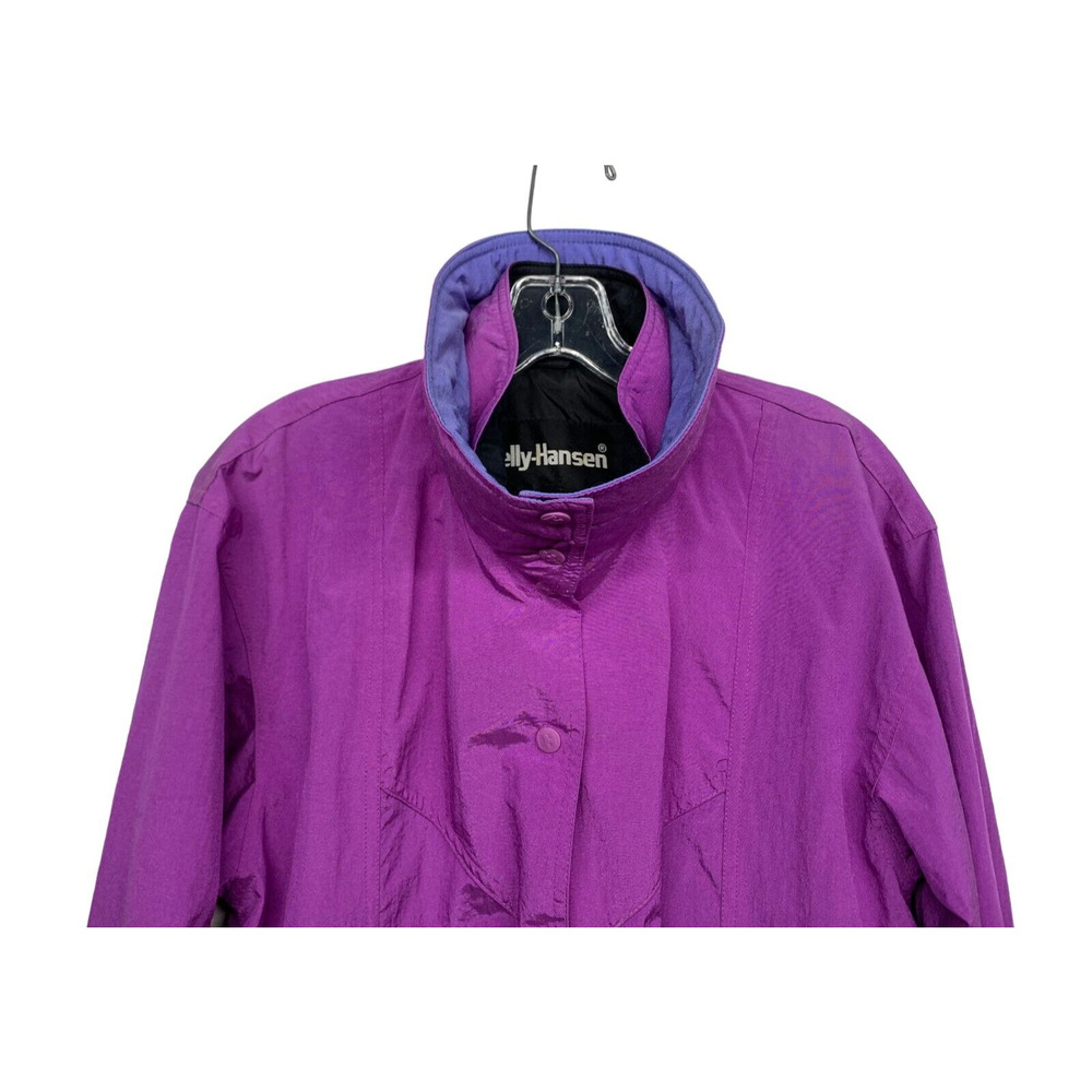 Helly Hansen Women's size M Purple Lifa Zip Up Jacket Nylon Snap Button - Picture 2 of 13